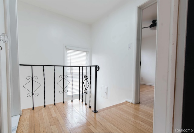 15821 Kentfield St, Detroit, MI 48223 - corridor featuring an upstairs landing and wood finished floors