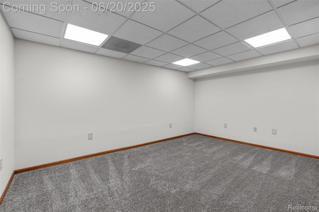 2206 Estates Dr, Highland, MI 48357 - unfurnished room featuring carpet flooring and a drop ceiling