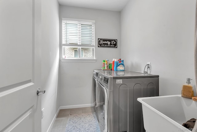 50432 Maywood, Dearborn, MI 48188 - laundry area featuring separate washer and dryer and light tile patterned floors