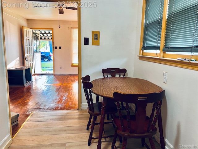 20760 Atlantic Ave, Warren, MI 48091 - dining room featuring wood finished floors and ceiling fan