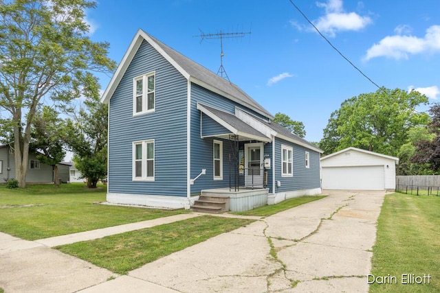 204 Maple St, Durand, MI 48429 - view of front of property with an outdoor structure and a detached garage