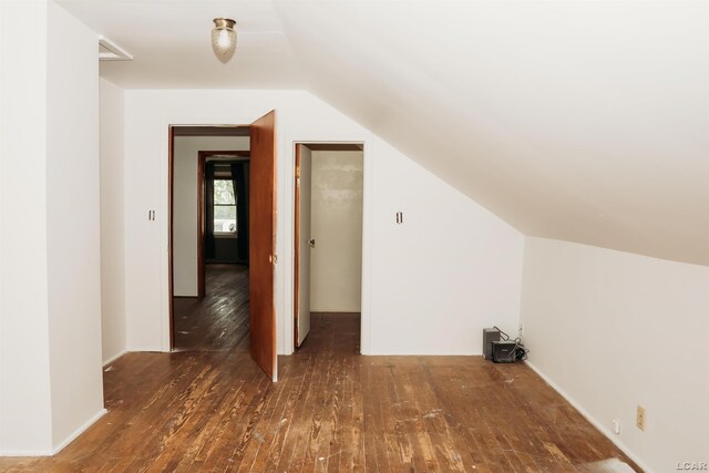 8667 Thompson Hwy, Blissfield, MI 49228 - bonus room featuring hardwood / wood-style flooring and vaulted ceiling
