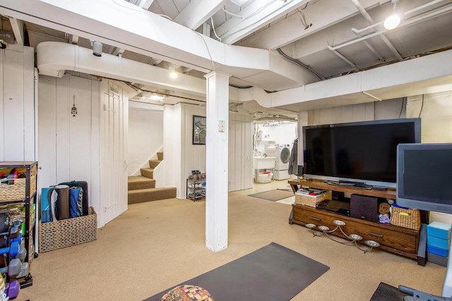 1515 E Stadium Blvd, Ann Arbor, MI 48104 - finished below grade area featuring carpet floors and stairs