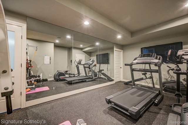 3225 Legacy Ct, West Bloomfield, MI 48323 - workout area with recessed lighting and baseboards