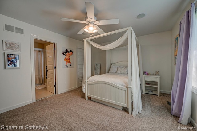 3225 Legacy Ct, West Bloomfield, MI 48323 - carpeted bedroom with a ceiling fan and ensuite bath