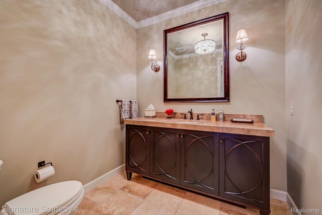 3225 Legacy Ct, West Bloomfield, MI 48323 - half bathroom featuring vanity and ornamental molding