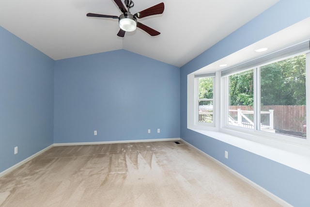 4351 Knollcrest Dr, Ann Arbor, MI 48108 - additional living space with ceiling fan, carpet flooring, and vaulted ceiling
