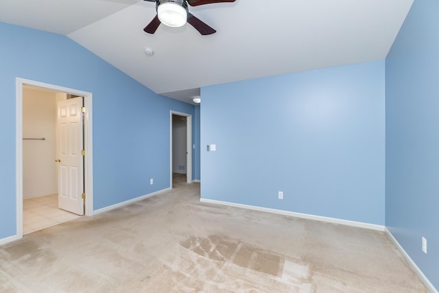 4351 Knollcrest Dr, Ann Arbor, MI 48108 - unfurnished bedroom featuring carpet floors, lofted ceiling, and ceiling fan