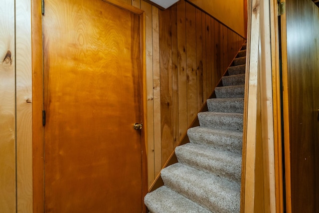 2729 Horton Ct, Niles, MI 49120 - staircase with wooden walls