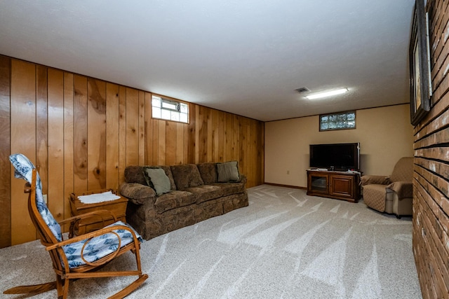 2729 Horton Ct, Niles, MI 49120 - living area with wood walls and light colored carpet
