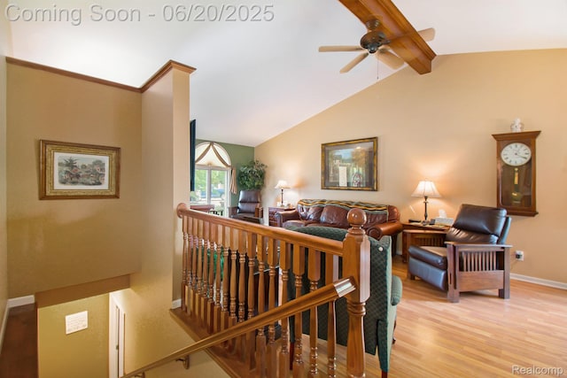 6073 Belmont Ct E, Grand Blanc, MI 48439 - living area featuring light wood-style floors and a ceiling fan