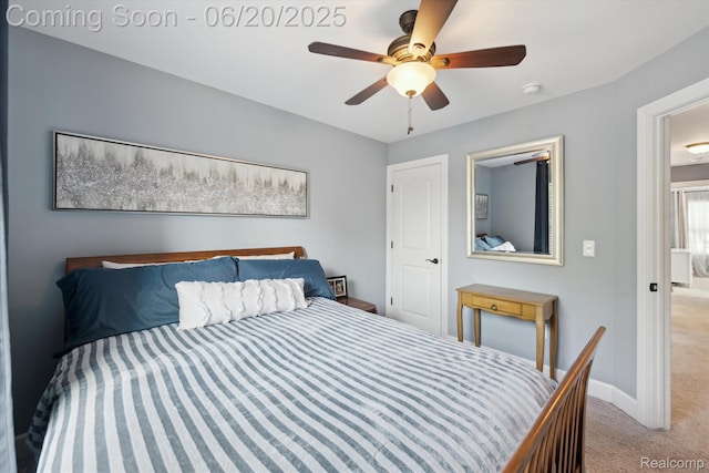 1920 Rowland Ave, Royal Oak, MI 48067 - bedroom with light colored carpet and a ceiling fan