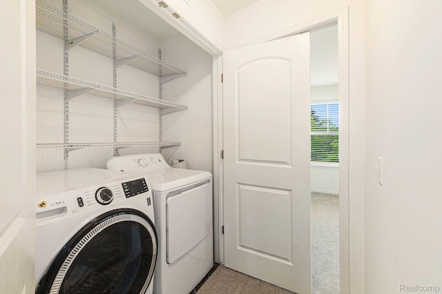 478 N Wixom Rd, Wixom, MI 48393 - laundry room with washing machine and dryer and carpet