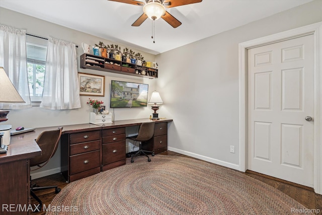 1972 Theodore St, Trenton, MI 48183 - office with ceiling fan and wood finished floors