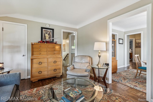 1972 Theodore St, Trenton, MI 48183 - sitting room featuring dark wood-type flooring and baseboards