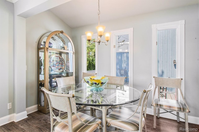 11501 Torrey Rd, Fenton, MI 48430 - dining space with a chandelier and dark wood-type flooring