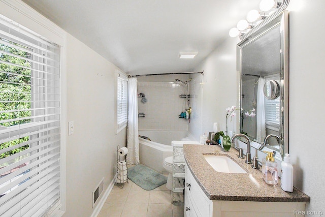 11501 Torrey Rd, Fenton, MI 48430 - bathroom featuring tile patterned flooring, vanity, and tiled shower / bath combo
