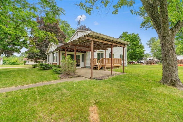 360 Wood Creek Dr, Howell, MI 48843 - rear view of property with a patio area, a yard, and a deck