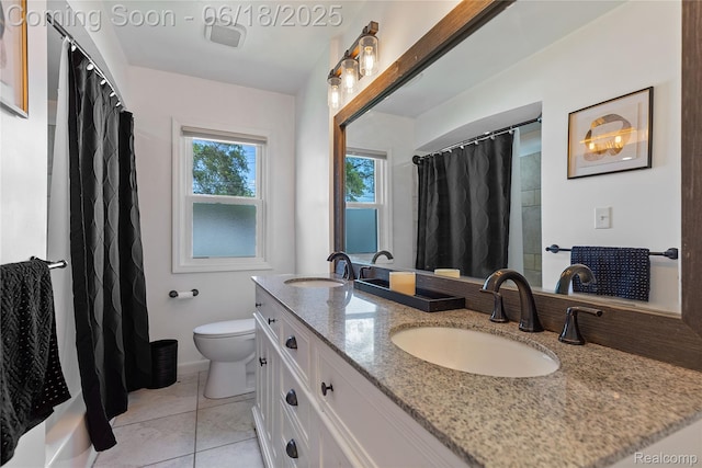 19045 Morningside Ave, Eastpointe, MI 48021 - full bath with double vanity and tile patterned flooring