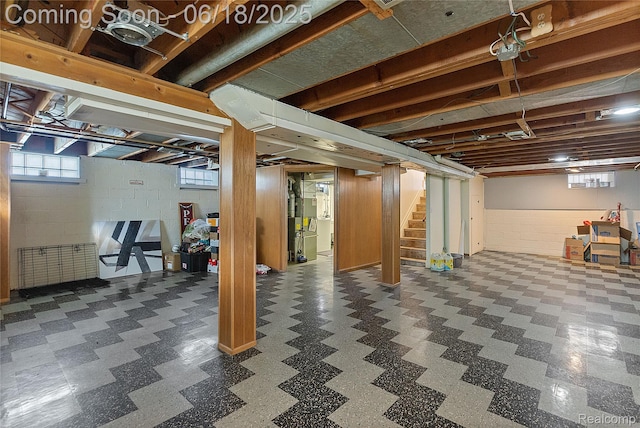 19045 Morningside Ave, Eastpointe, MI 48021 - basement featuring tile patterned floors and stairs