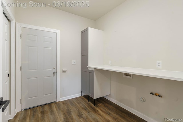 23013 Helen, Southfield, MI 48033 - laundry room with dark wood-style flooring and hookup for a gas dryer