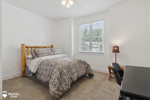 3113 Harbor Pointe Cir, Fenton, MI 48430 - bedroom with carpet floors, ceiling fan, and a desk