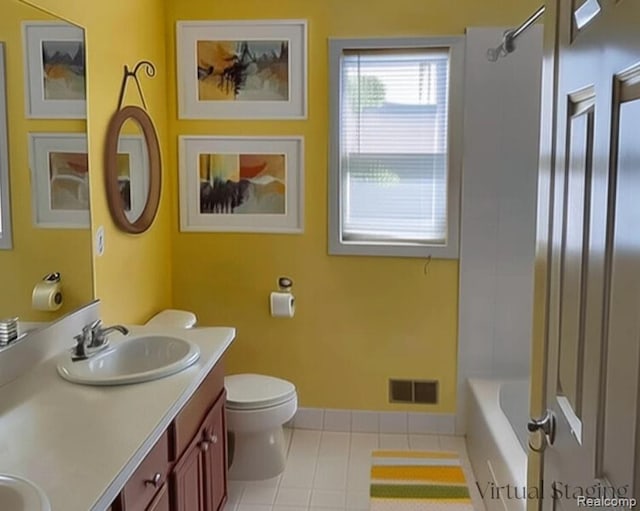 49941 Baychester Blvd, Canton, MI 48187 - bathroom with double vanity, tile patterned flooring, and shower / bath combination