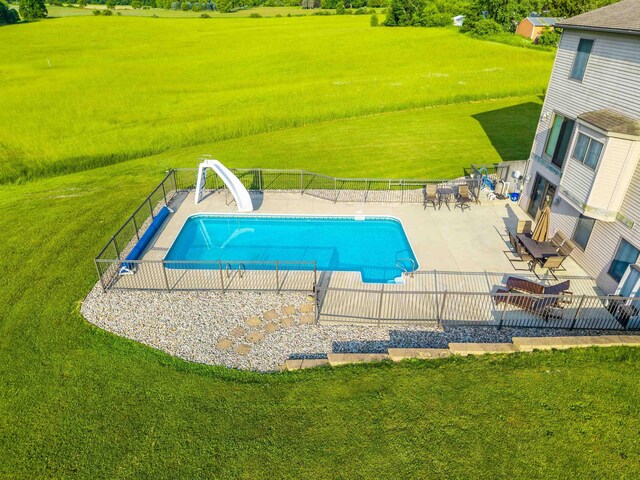 6360 Ray Rd, Swartz Creek, MI 48473 - view of swimming pool with a water slide and a patio