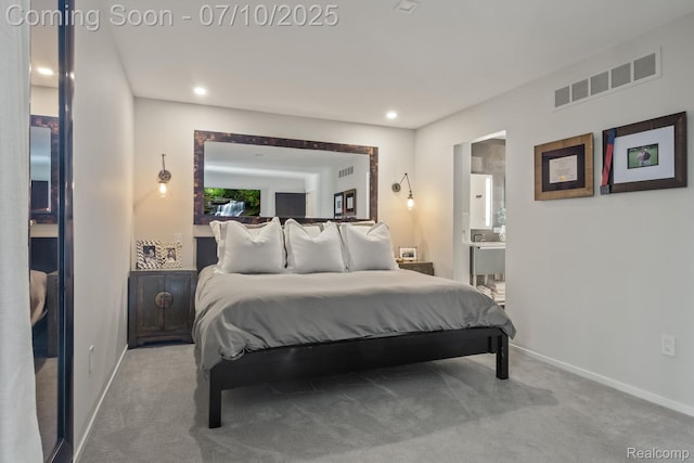 418 E 5th St Unit 2, Royal Oak, MI 48067 - bedroom featuring carpet, recessed lighting, and ensuite bath