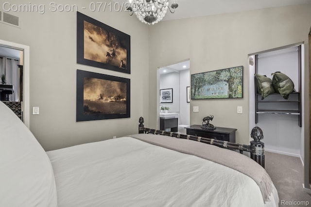 418 E 5th St Unit 2, Royal Oak, MI 48067 - bedroom with carpet floors and a chandelier