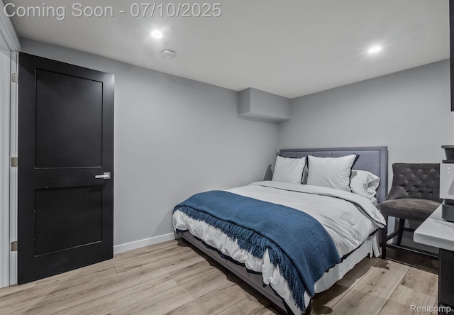 418 E 5th St Unit 2, Royal Oak, MI 48067 - bedroom featuring light wood-type flooring and recessed lighting