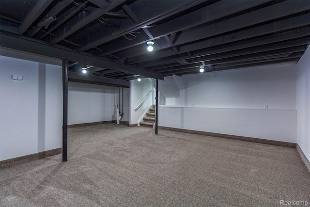 47387 Royal Rd, Macomb, MI 48044 - finished below grade area with carpet floors and stairs