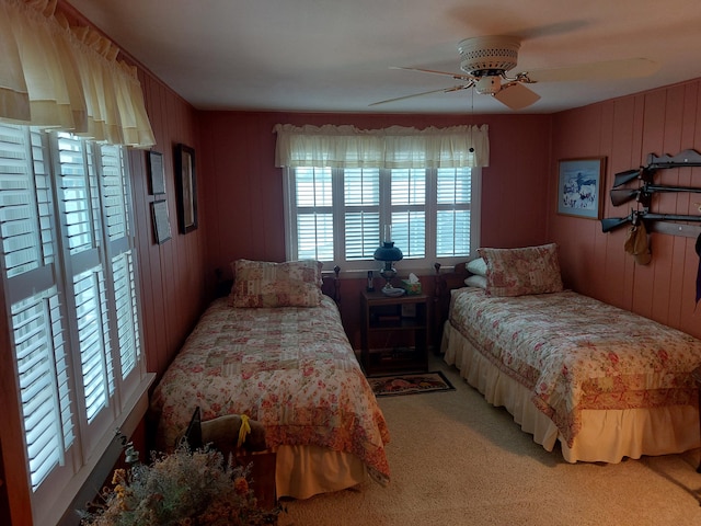 23675 N Shore Dr, Edwardsburg, MI 49112 - bedroom featuring light colored carpet and a ceiling fan