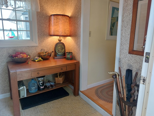 23675 N Shore Dr, Edwardsburg, MI 49112 - detailed view of wallpapered walls and baseboards