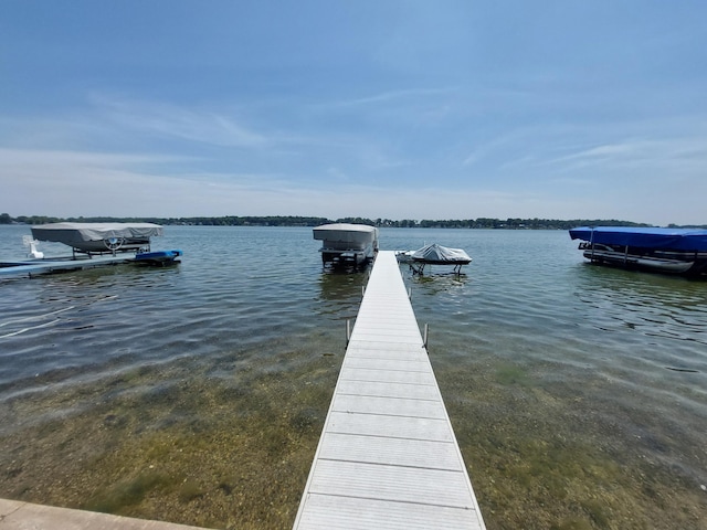23675 N Shore Dr, Edwardsburg, MI 49112 - dock area featuring a water view and boat lift