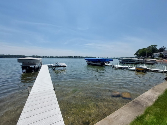 23675 N Shore Dr, Edwardsburg, MI 49112 - dock area featuring boat lift and a water view