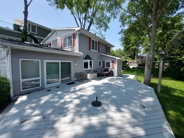 23675 N Shore Dr, Edwardsburg, MI 49112 - wooden deck featuring a yard