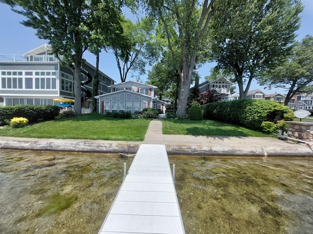 23675 N Shore Dr, Edwardsburg, MI 49112 - dock area featuring a lawn