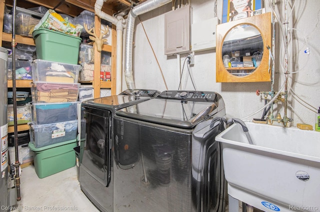 7176 Nottingham, West Bloomfield, MI 48322 - laundry room with separate washer and dryer and electric panel