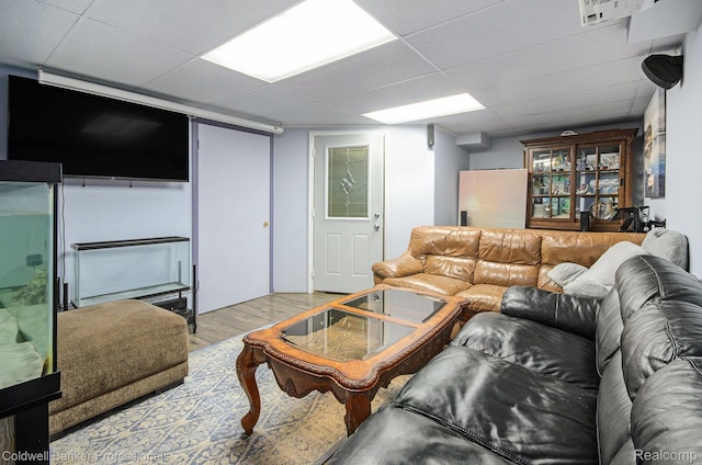 7176 Nottingham, West Bloomfield, MI 48322 - living room featuring light wood finished floors and a drop ceiling