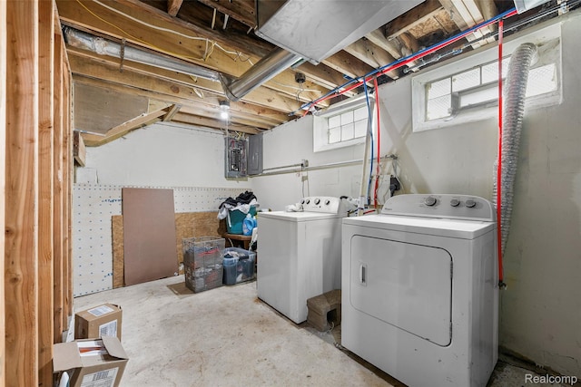17304 Barlow St, Detroit, MI 48205 - laundry room with washing machine and clothes dryer and electric panel