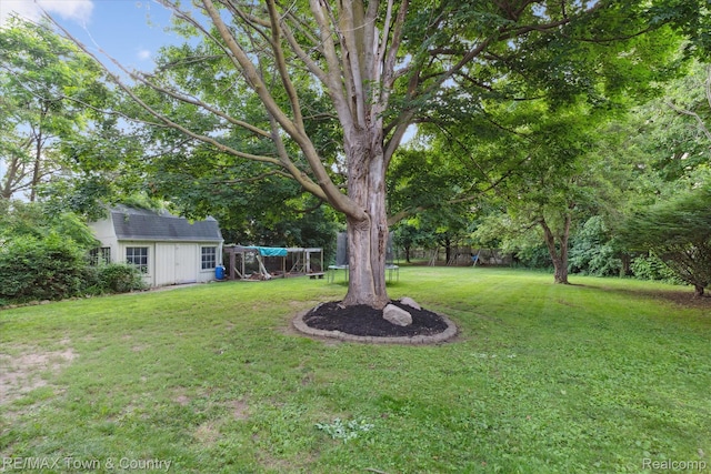6501 River Rd, Flushing, MI 48433 - view of grassy yard with an outdoor structure and view of scattered trees
