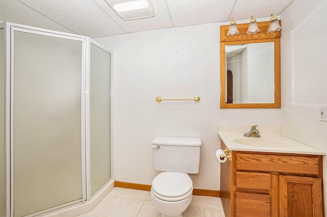 15770 157th Ave, Big Rapids, MI 49307 - full bath with vanity, a shower stall, and tile patterned flooring