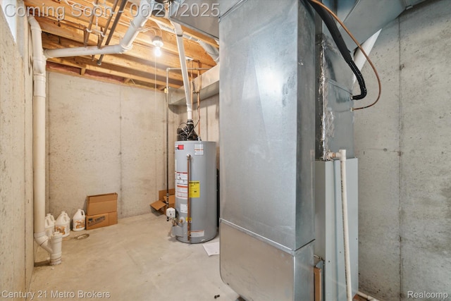 9145 Woodridge Dr, Davison, MI 48423 - unfinished basement featuring gas water heater and heating unit