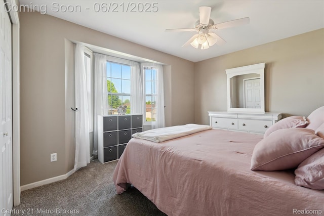 9145 Woodridge Dr, Davison, MI 48423 - carpeted bedroom featuring baseboards and a ceiling fan