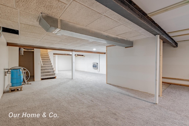 838 S Grey Rd, Midland, MI 48640 - finished basement with stairs and carpet floors