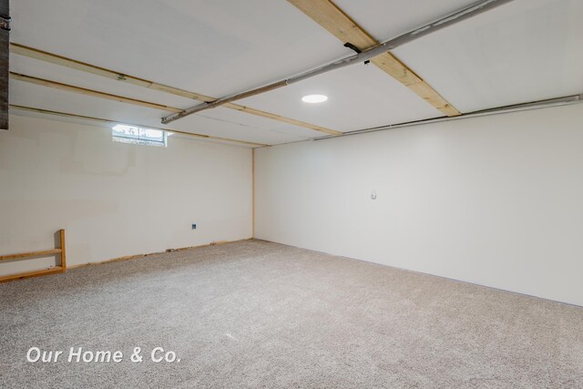 838 S Grey Rd, Midland, MI 48640 - below grade area featuring carpet floors and recessed lighting