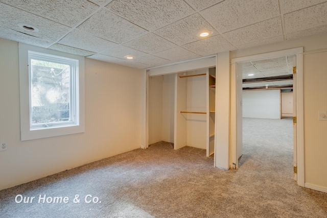 838 S Grey Rd, Midland, MI 48640 - unfurnished bedroom featuring carpet floors, a drop ceiling, and recessed lighting