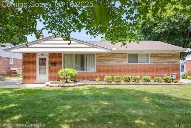 37862 Parkhurst St, Livonia, MI 48154 - view of front of house with a front yard and brick siding