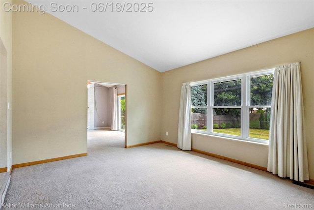 14000 Ellen Dr, Livonia, MI 48154 - empty room with carpet flooring and vaulted ceiling